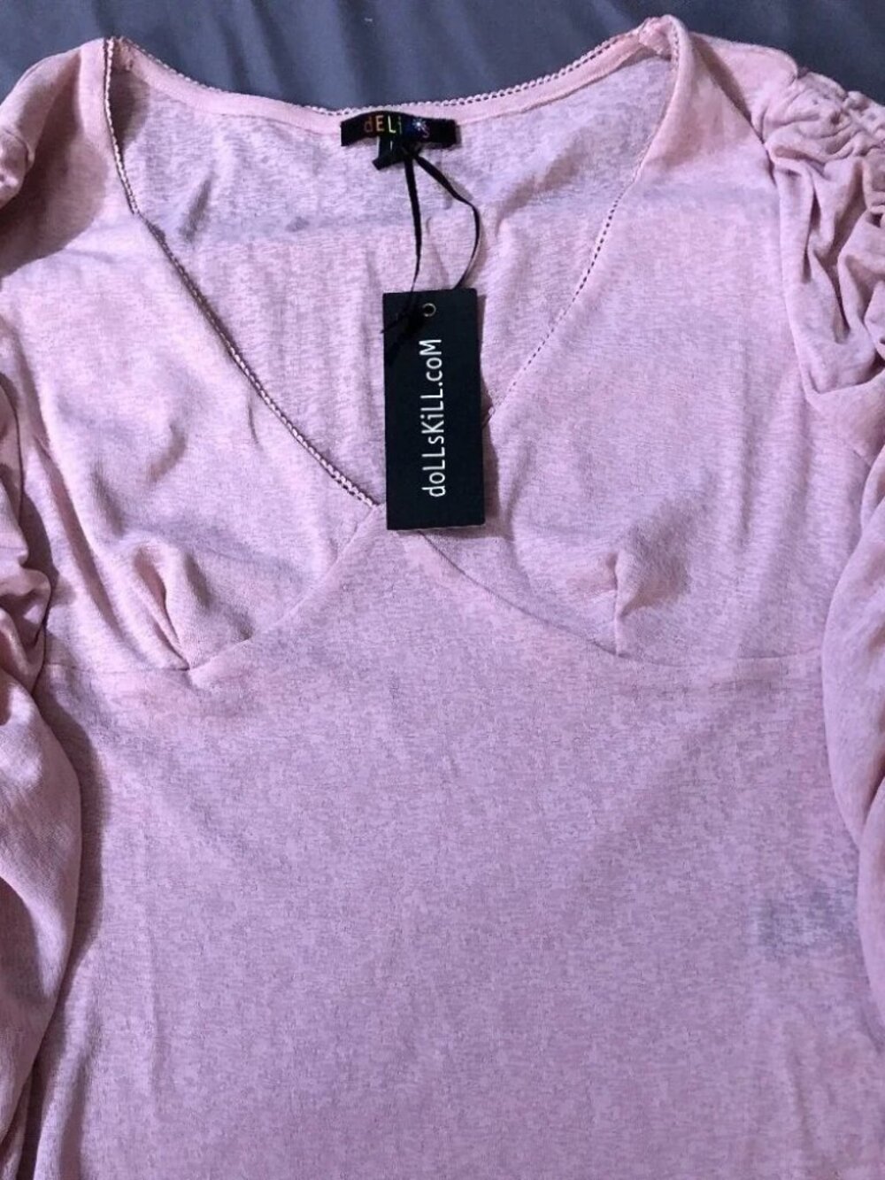 Dolls Kill x Delia’s “Lives in Daydreams” Pink Long Sleeve Top